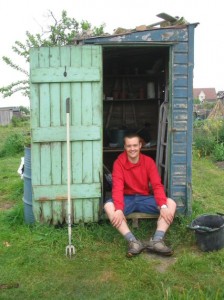 Me outside the old shed.