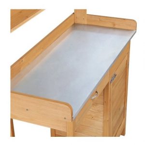 Tabletop with galvanized metal sheet